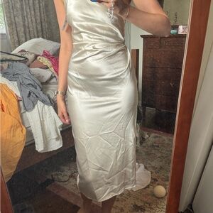 Petal & Pup Luella One-Shoulder Satin Slipdress